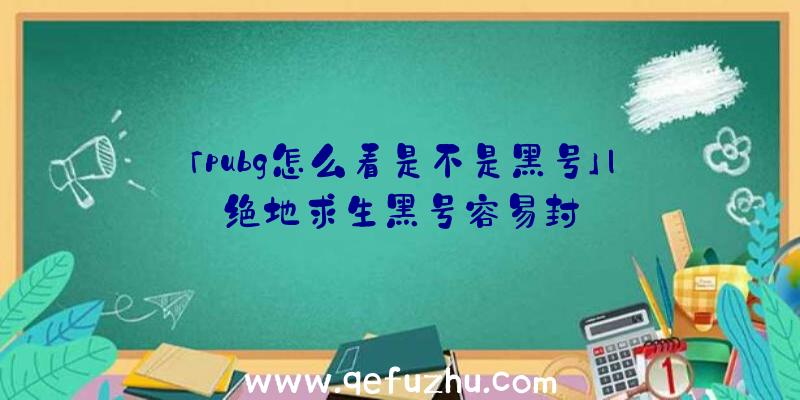 「pubg怎么看是不是黑号」|绝地求生黑号容易封